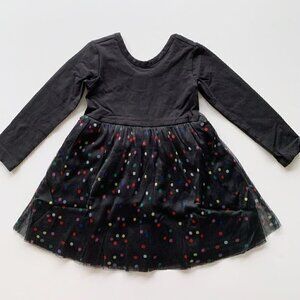 Hanna Andersson Girl Long Sleeve Print Tulle Dress 2T 2 Years 85 Cm